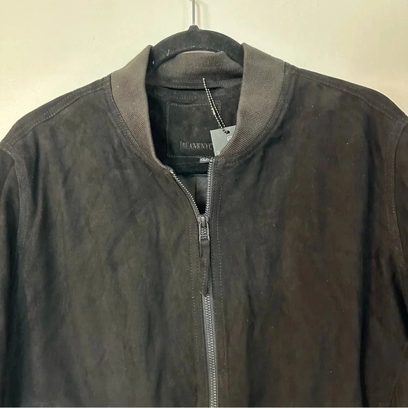 BlankNYC After Shocker Bomber Men’s Black Goat Skin Leather Jacket Size M NWT - Picture 3 of 10